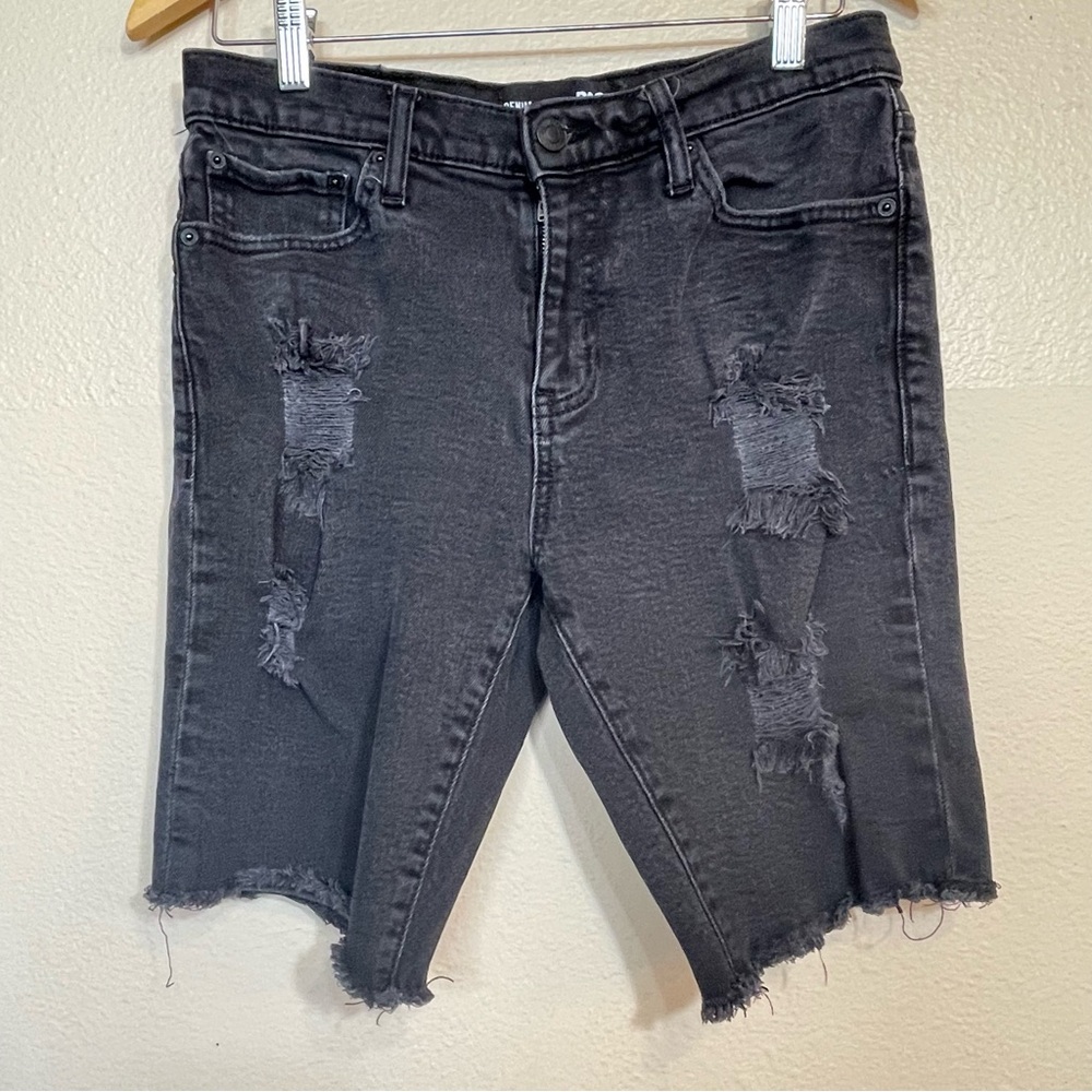 RSQ Charcoal Distressed Denim Shorts 30